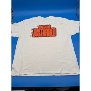 NEW - Disturbed We Are Disturbed Tour 2023 Band T Shirt Men's 2XL Cotton Beige